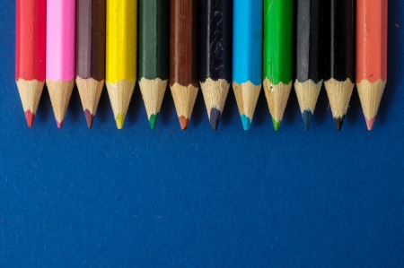 New Pencils Textured Set on a Colored の写真素材