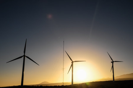 Power Plant Renewable Energy Wind Turbines and Solar Panels