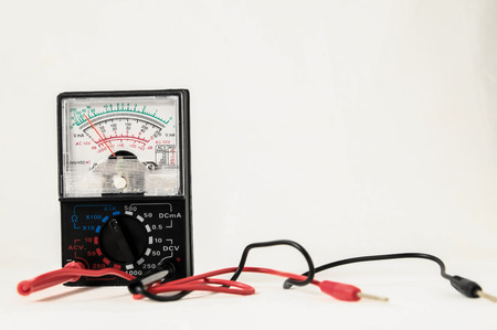 Classic New Electricity Simple Tester Tool on a White Backgroundの写真素材