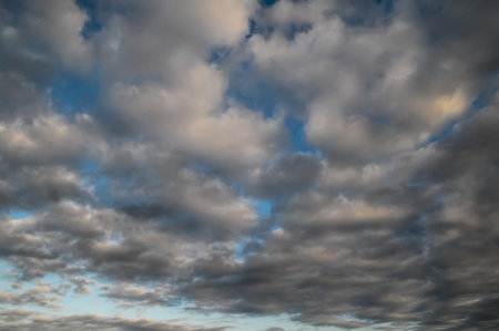 Cloudscape, Colored Clouds at Sunset near the Oceanの写真素材