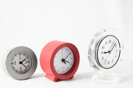 Retro Vintage Alarm Clock on a White 