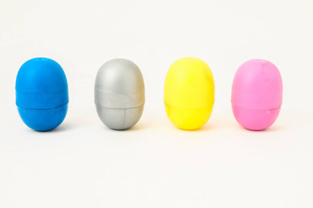 Eggs of a Slot Machine on White Background