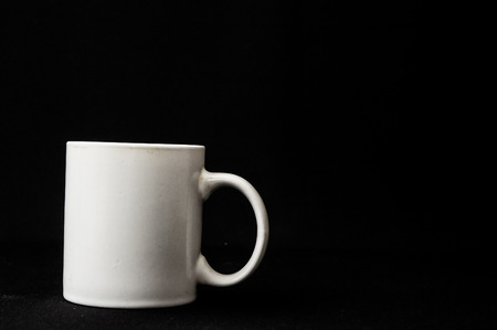 Coffee Cup Icons Top and Side View with Black Backgroundの写真素材