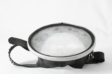 Old Vintage Dirty Diving Mask on a White Backgroundの写真素材