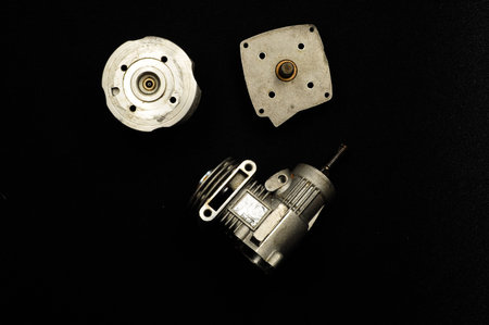 Complex engine of modern car model view