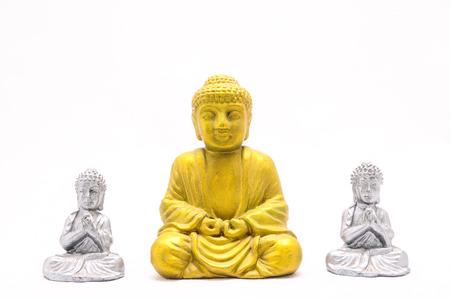 Oriental Asian Statue on a White Backgroundの写真素材