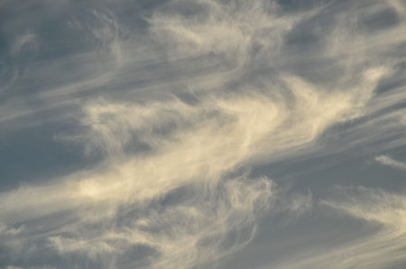 Cloudscape, Colored Clouds at Sunset near the Oceanの写真素材