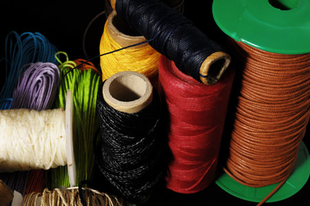 Roll of Twine isolated on a Black Background
