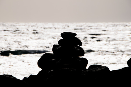 The Buddhist Traditional Stone Pyramids in Tenerife Canary Islands Spainの写真素材