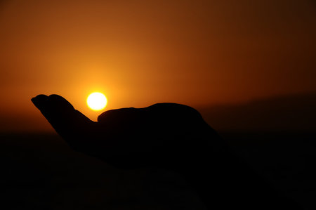 Sun Setting on the Atlantic Ocean in Tenerife Canary Island Spain