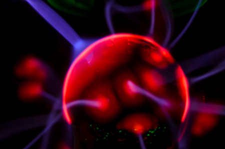 Tesla Plasma Static Electricity sphere on a black background