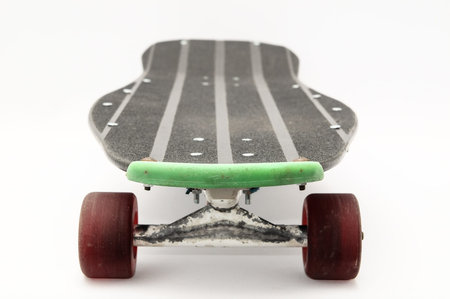 Vintage Style Black Skateboard on a white Background