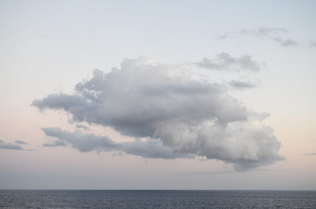 Cloudscape, Colored Clouds at Sunset near the Ocean