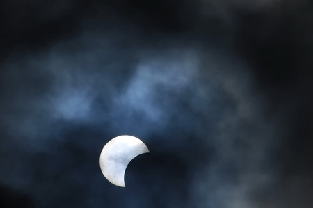 Partial Solar Eclipse on a Cloudy Day 03 11 2013