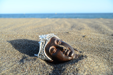 One Ancient Buddha Statue Near The Oceanの写真素材