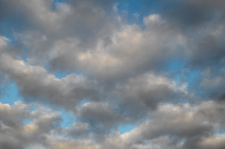 Cloudscape, Colored Clouds at Sunset near the Ocean
