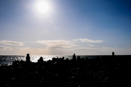 The Buddhist Traditional Stone Pyramids in Tenerife Canary Islands Spainの写真素材