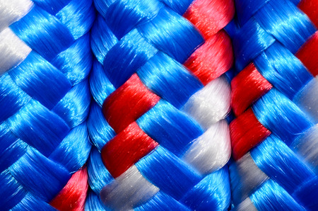 Background Texture Of The Blue Braided Ropeの写真素材