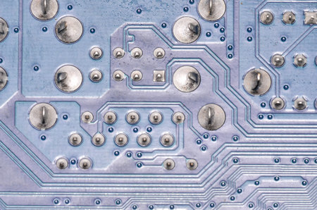 Macro Photo Of Electronic Circuit  Pcb On The Lighting 