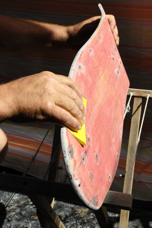 Restore an Old Skateboard with a Yellow Sandpaper