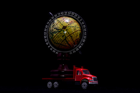 Truck With Earth Globe Delivery Transportation Conceptの写真素材
