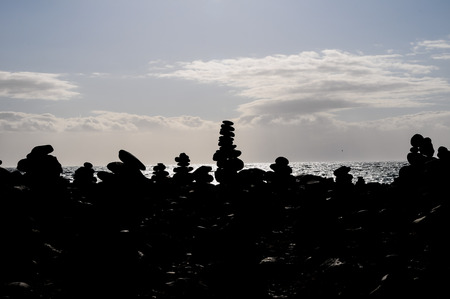 The Buddhist Traditional Stone Pyramids in Tenerife Canary Islands Spainの写真素材