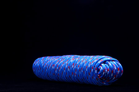 Twisted Roll of Rope On a Black の写真素材