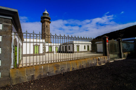 Lighthouse at the Western Place of the Canary Islands Faro de Orchilla point of the prime meridian until 1894の写真素材