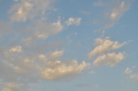 Cloudscape, Colored Clouds at Sunset near the Ocean