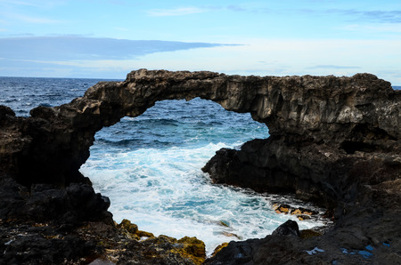Natural Stone Arch in El Hierro Canary Islandsの写真素材