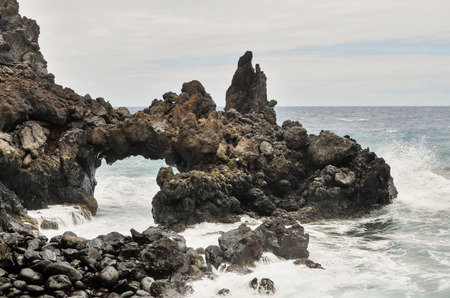 Natural Stone Arch in El Hierro Canary Islandsの写真素材