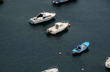 Aereial View of Boats in an Atlantic Ocean Portの写真素材