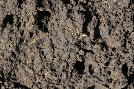 Stone Texture Hardened Lava in Tenerife Volcanic Canary Islandの写真素材