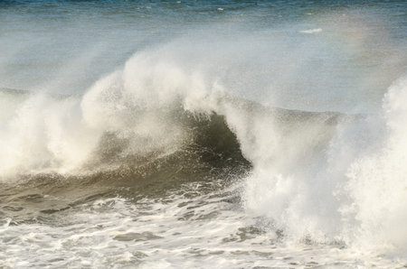 Big Blue Wave Breaks in the Atlantic Ocean