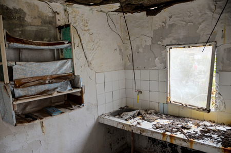 Interior Of An Abandoned House in Canary Islands Spainの写真素材