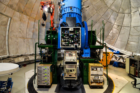 Telescopes of the Teide Astronomical Observatory in Tenerife, Spain.のeditorial素材