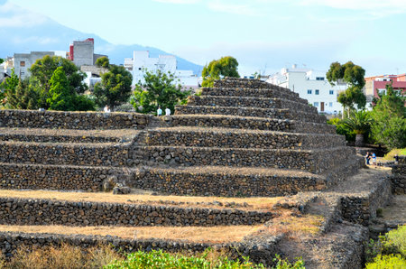 Ancient Guanche Guimar Pyramids in Tenerife Islandの写真素材