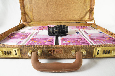 One Suitcase Full of Pink 500 Euros and an Hand Grenade