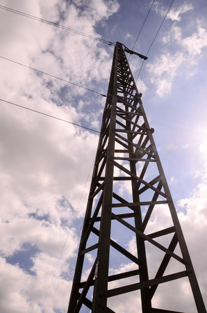 High Voltage Electric Transmission Tower Energy Pylonの写真素材