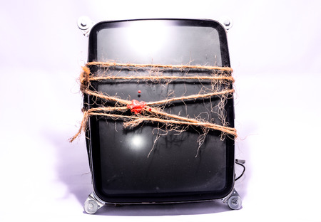 Vintage Cathode Ray Tube CRT Wrapped with Twineの写真素材