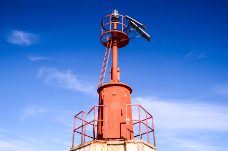 The Red Steel Lighthouse near Sottomarina Veniceの写真素材