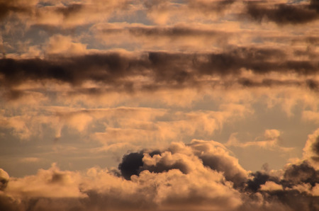 Cloudscape, Colored Clouds at Sunset near the Oceanの写真素材
