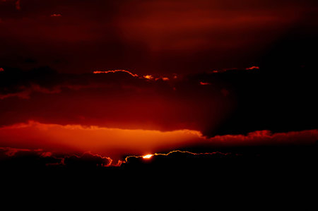 Sun Setting on the Atlantic Ocean in Tenerife Canary Island Spain