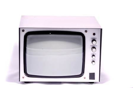 Old Vintage External Gray Screen on a White の写真素材