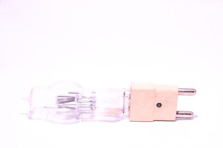 Old Vintage High Voltage Light Bulb on a White の写真素材