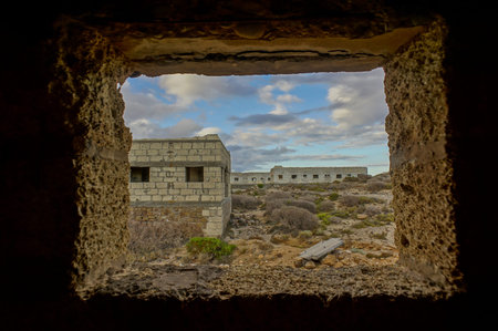 Abandoned Buildings of a Military Base in Tenerife Canary Islands Spain