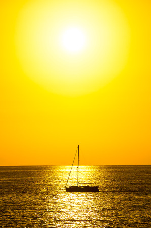 Sun Setting on the Atlantic Ocean in Tenerife Canary Island Spainの写真素材