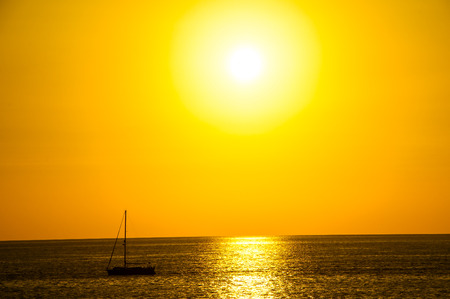 Sun Setting on the Atlantic Ocean in Tenerife Canary Island Spainの写真素材