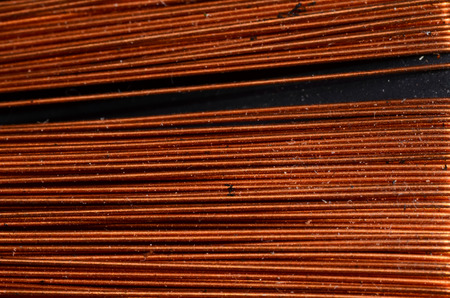 Background Texture of Orange Copper Electrical Wireの写真素材