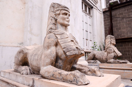 Sphinx of the Old Masonry Temple in Tenerife Canary Islandsの写真素材